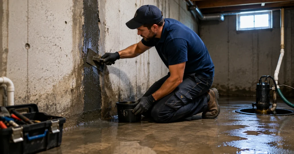 how to fix a basement water leak