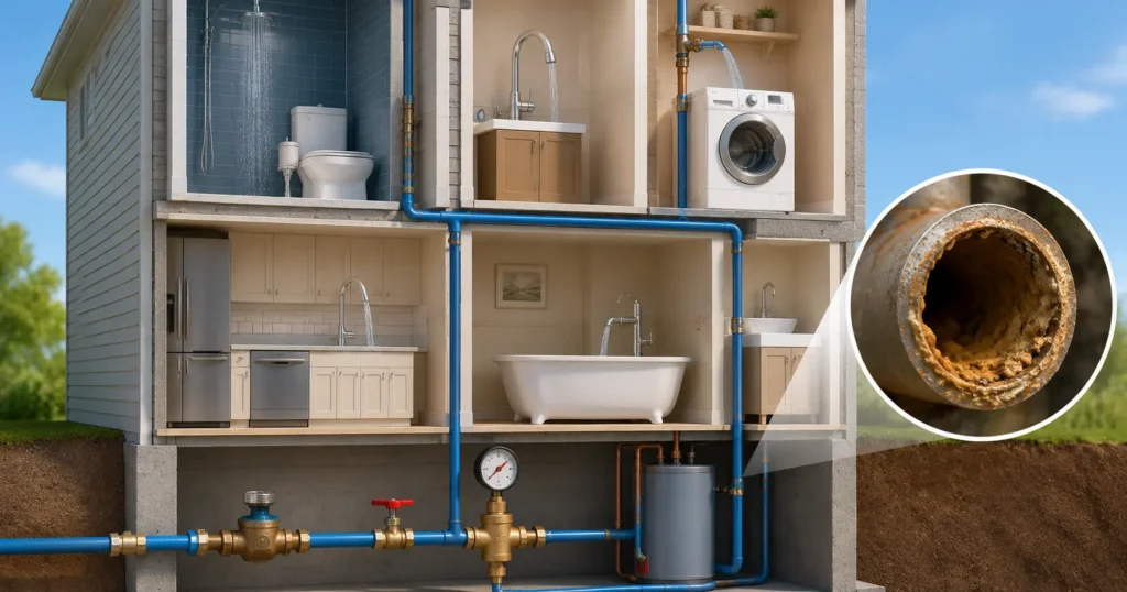 causes of low water pressure by area