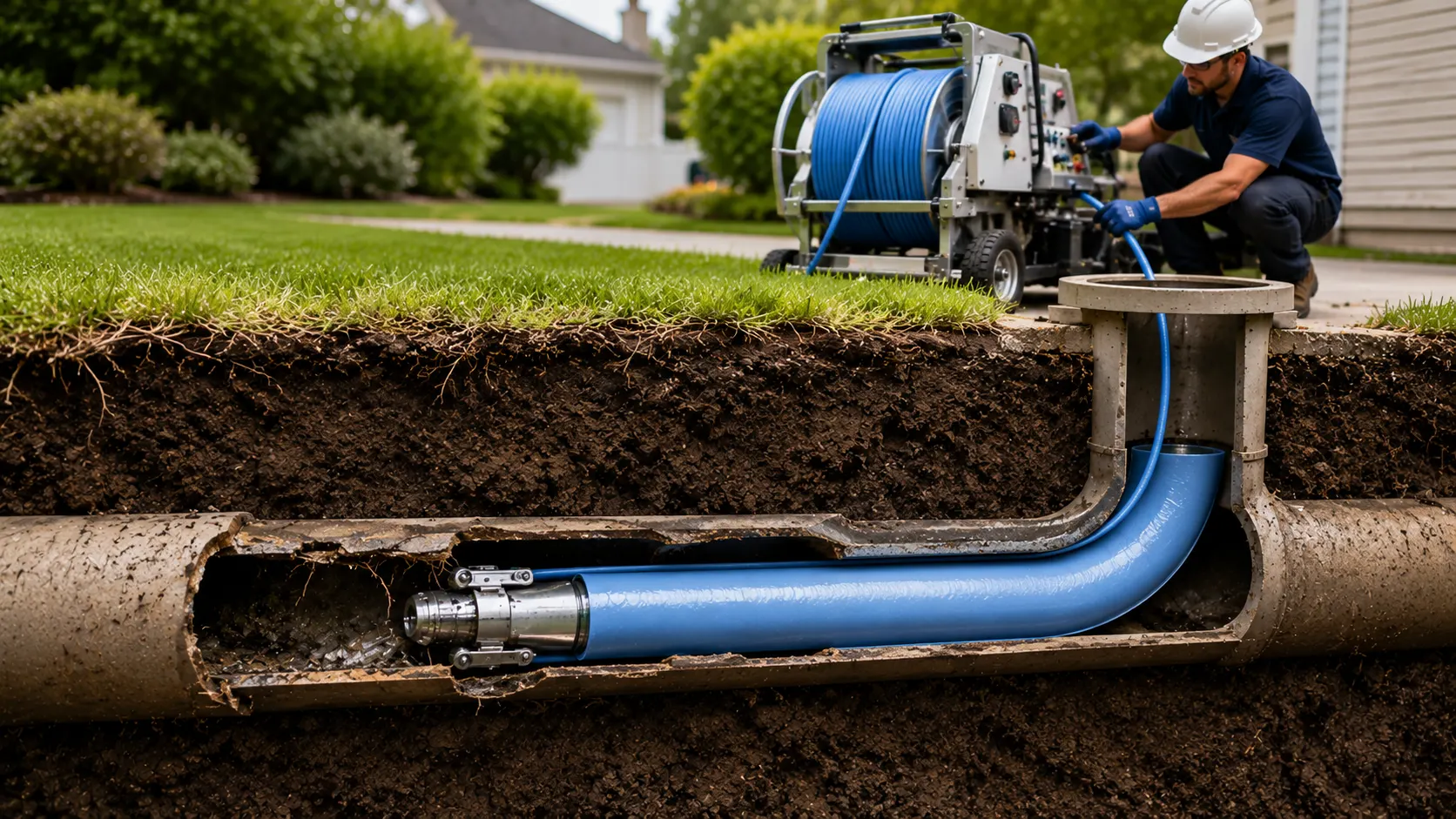 trenchless sewer line repair how it works cost and what to expect
