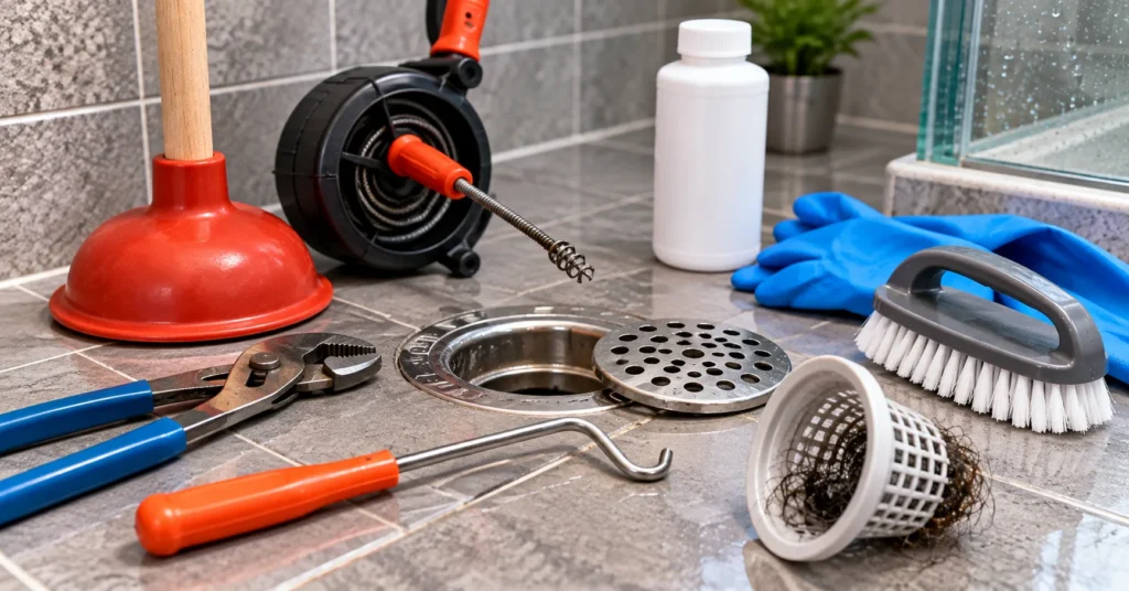 best tools to fix a clogged shower drain