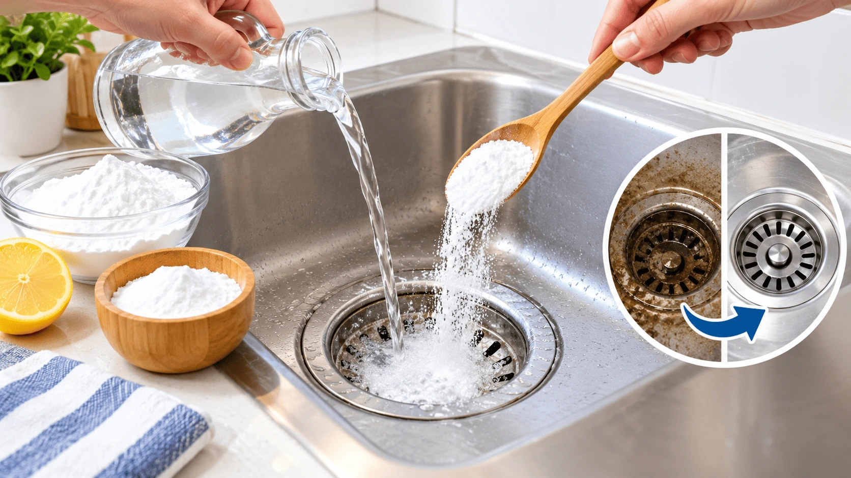 clean drains with vinegar and baking soda does it actually work