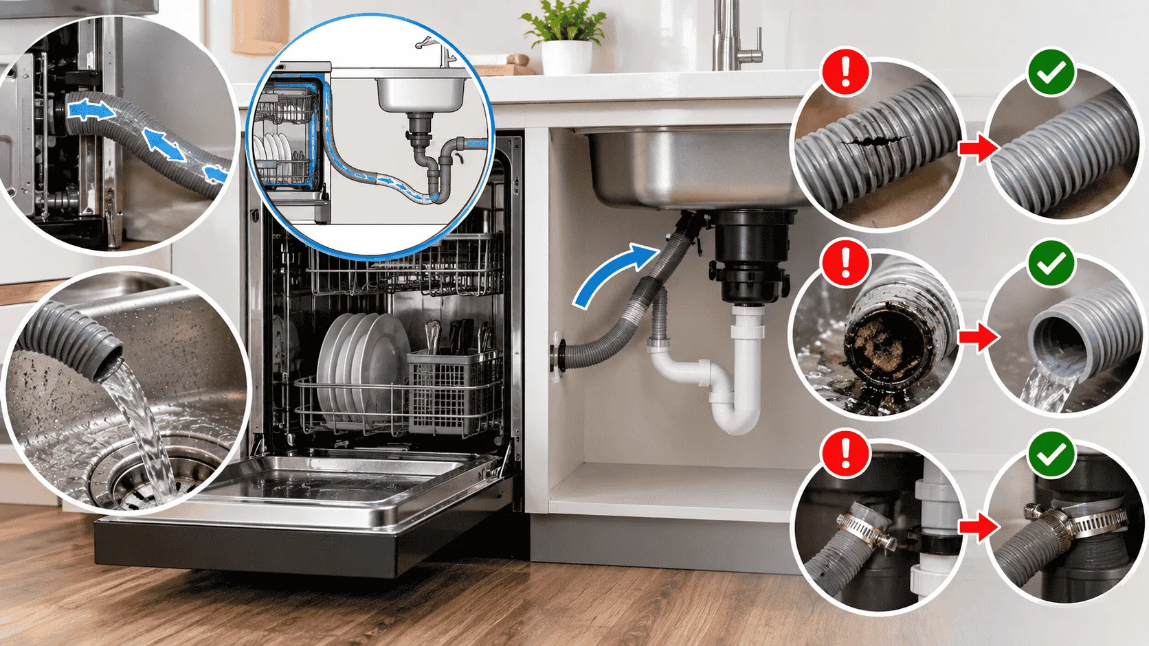 dishwasher drain hose how it works, common problems, and how to fix them