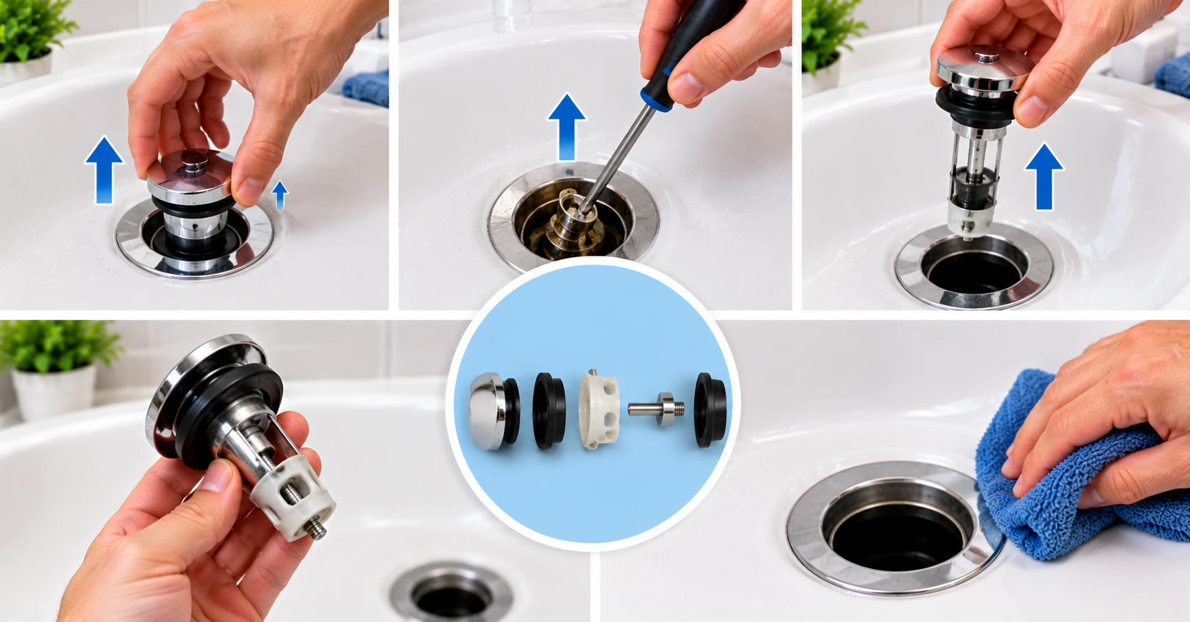 how to remove a push-pull bathtub drain stopper